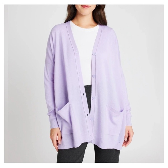 Kit and Ace Sweaters - KIT AND ACE • Travel On Cardigan in Daybreak (Purple) • M/L